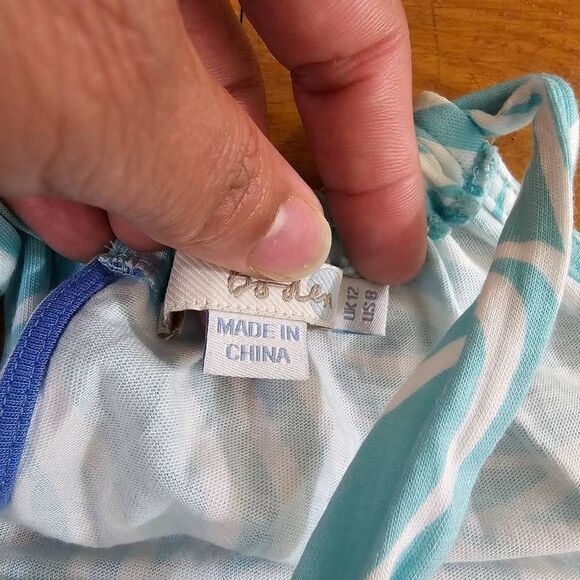 Boden Womens A Line Dress Blue White Tie US 8 - Picture 4 of 5